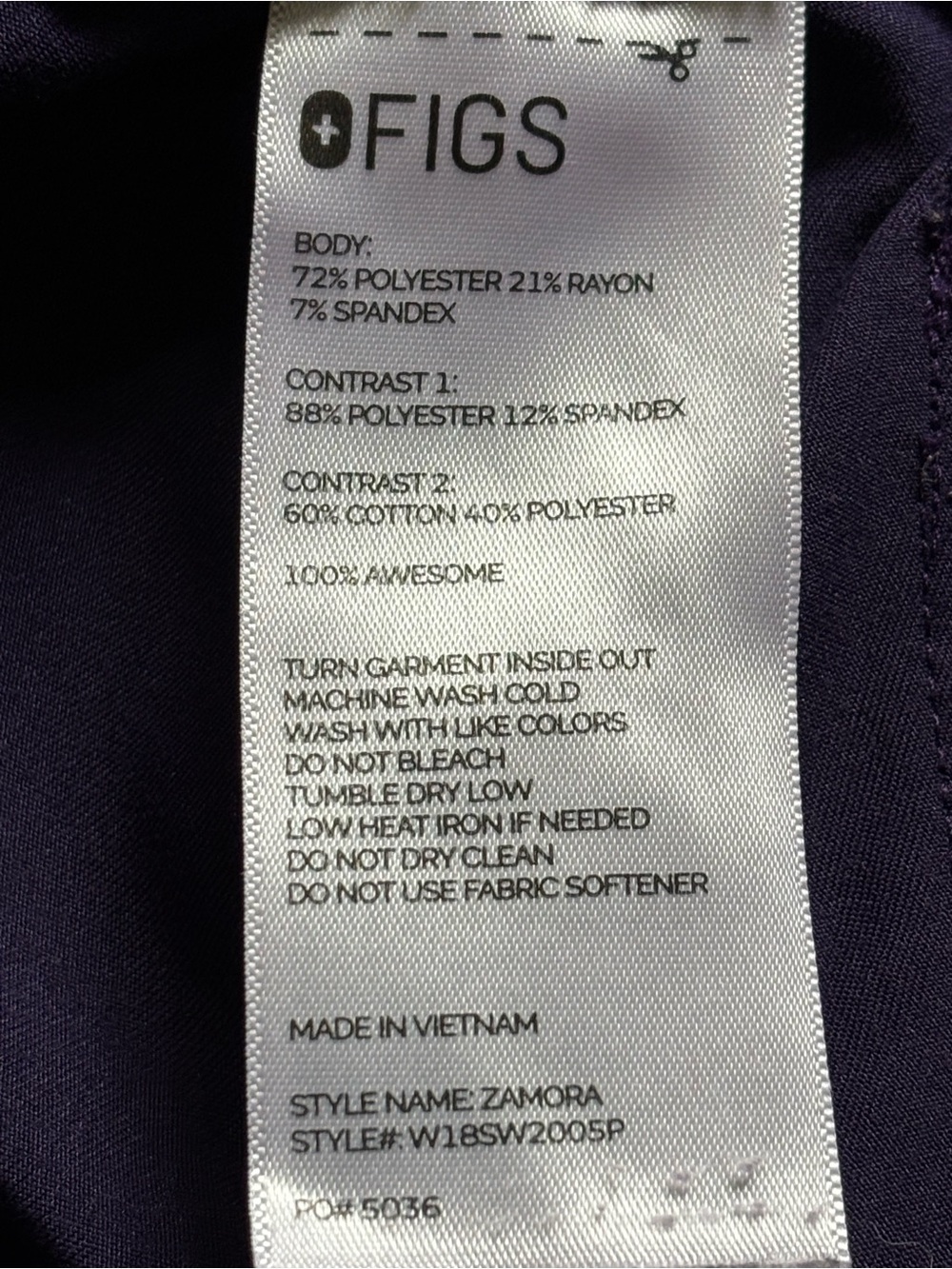 FIGS Women’s Jogger Scrub Pants in Purple Jam - Picture 7 of 7